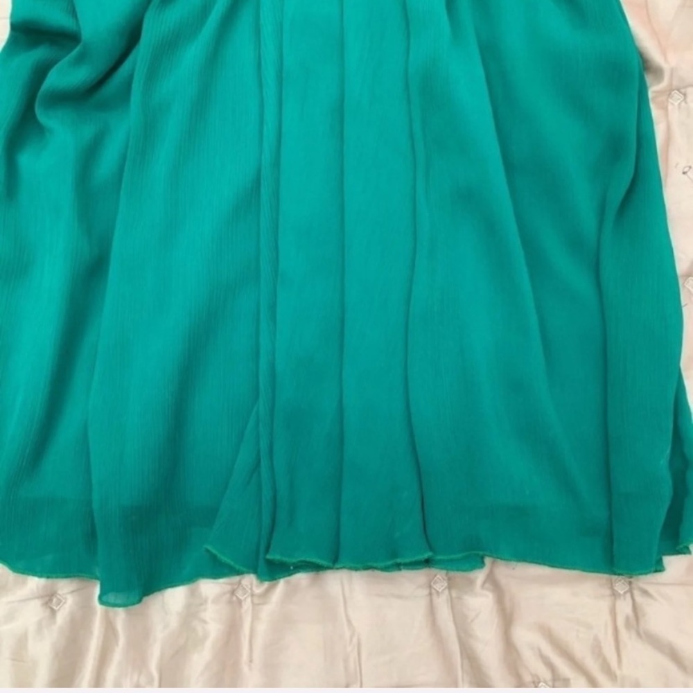Badgley Mischka Green Teal Sweetheart Evening Gown - Picture 5 of 7